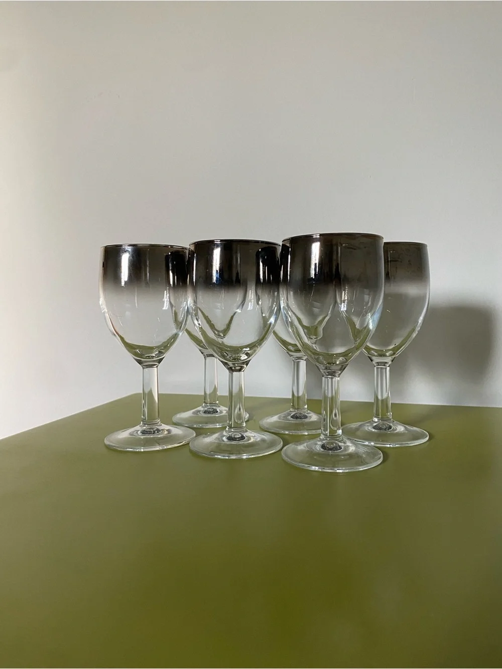 Set of 6 Smoke-Tinted Wine Glasses